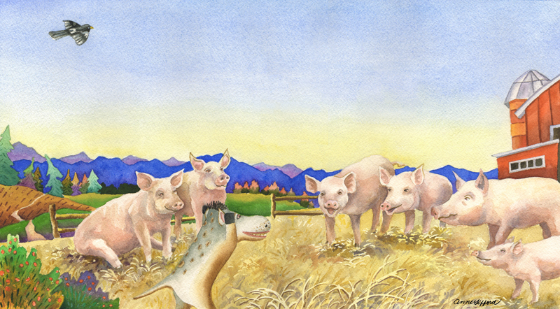 Spike and a Barnyard of Pigs by Anne Gifford